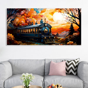 Beautiful Train View Premium Canvas Wall Painting