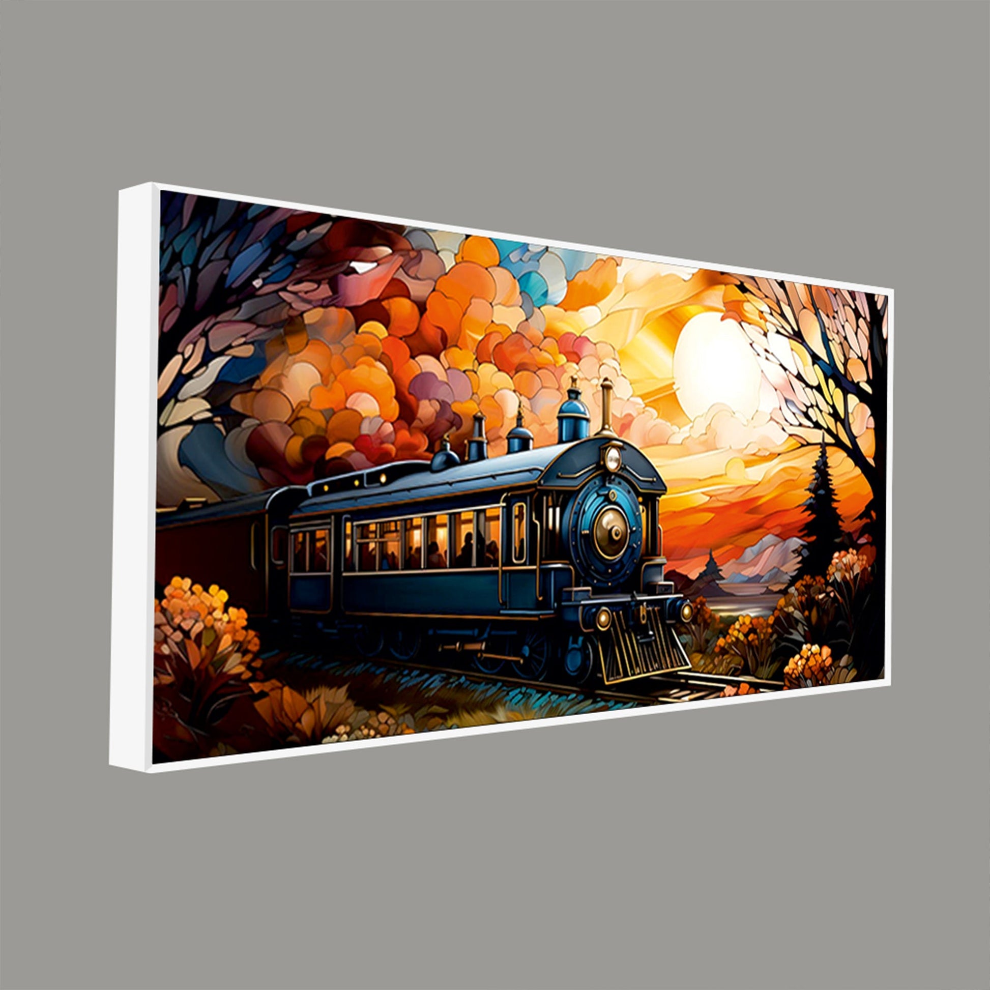 Beautiful Train View Premium Canvas Wall Painting