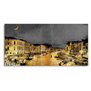 Beautiful Venice City at Night Canvas Wall Painting