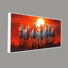 Beautiful View of 7 Running Horses at Sunset Premium Canvas Wall Painting