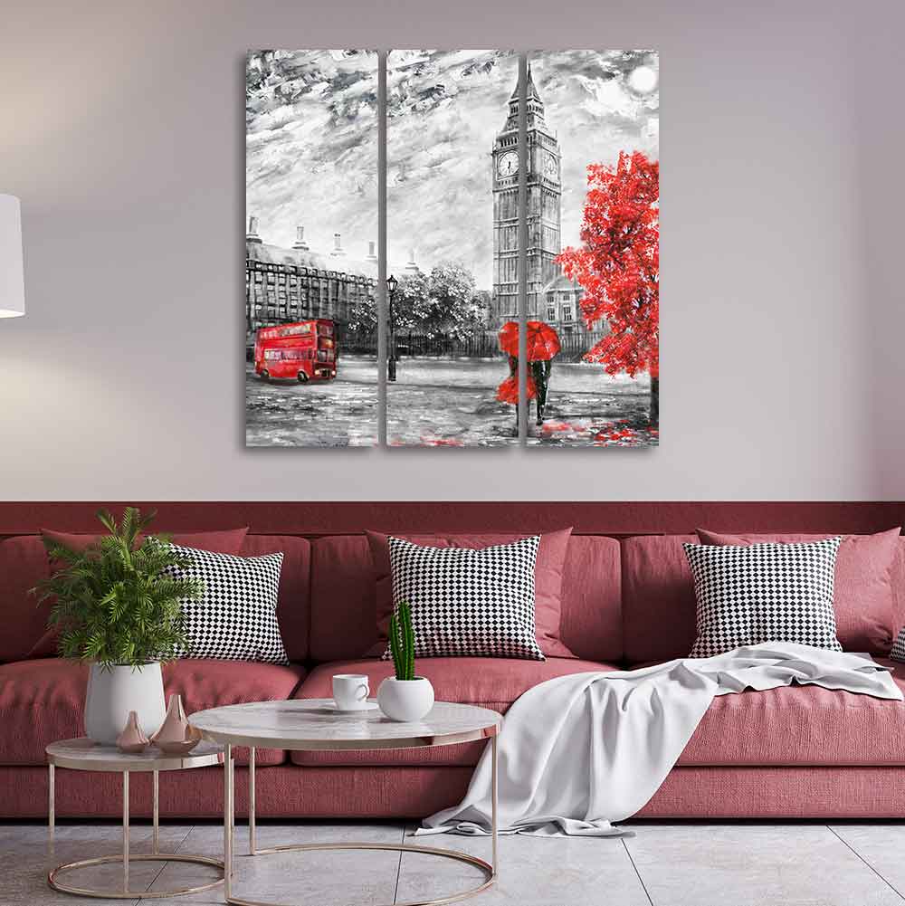 Beautiful View of London Wall Painting Set of 3 Pieces