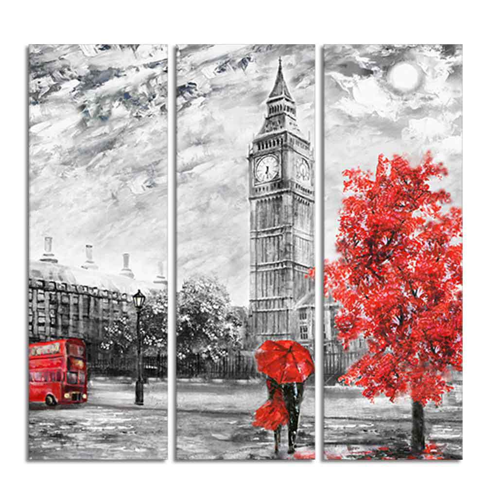 Beautiful View of London Wall Painting Set of 3 Pieces