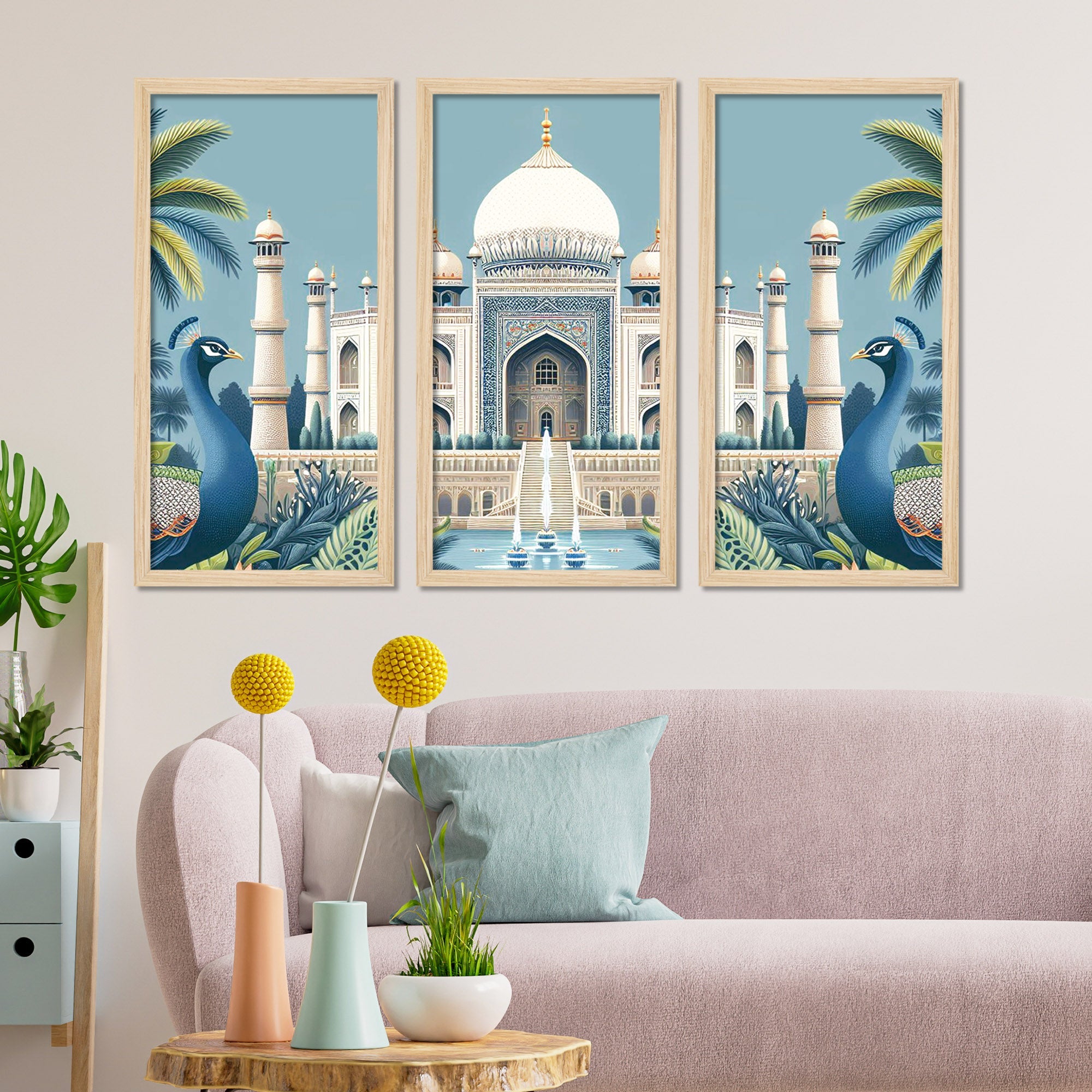 Vintage Taj Mahal Symbol Of good Love Wooden Framed Poster