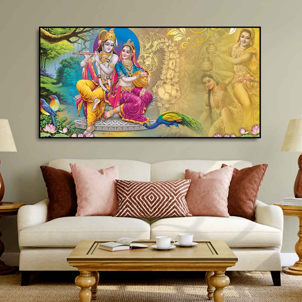 Beautiful Wall Painting of Lord Radha Krishna