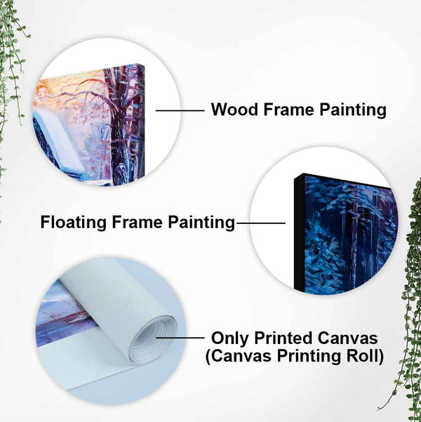 Beautiful Wall Painting of Old Hut in the Winter Forest