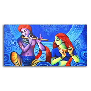 Beautiful Wall Painting of Radha Krishna