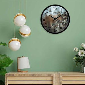 Beautiful White Flower Print Wall Clock