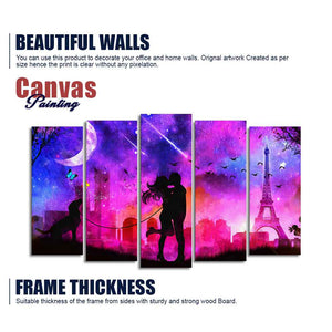 Couple Kissing Modern Abstract Art Wall Painting Set of Five