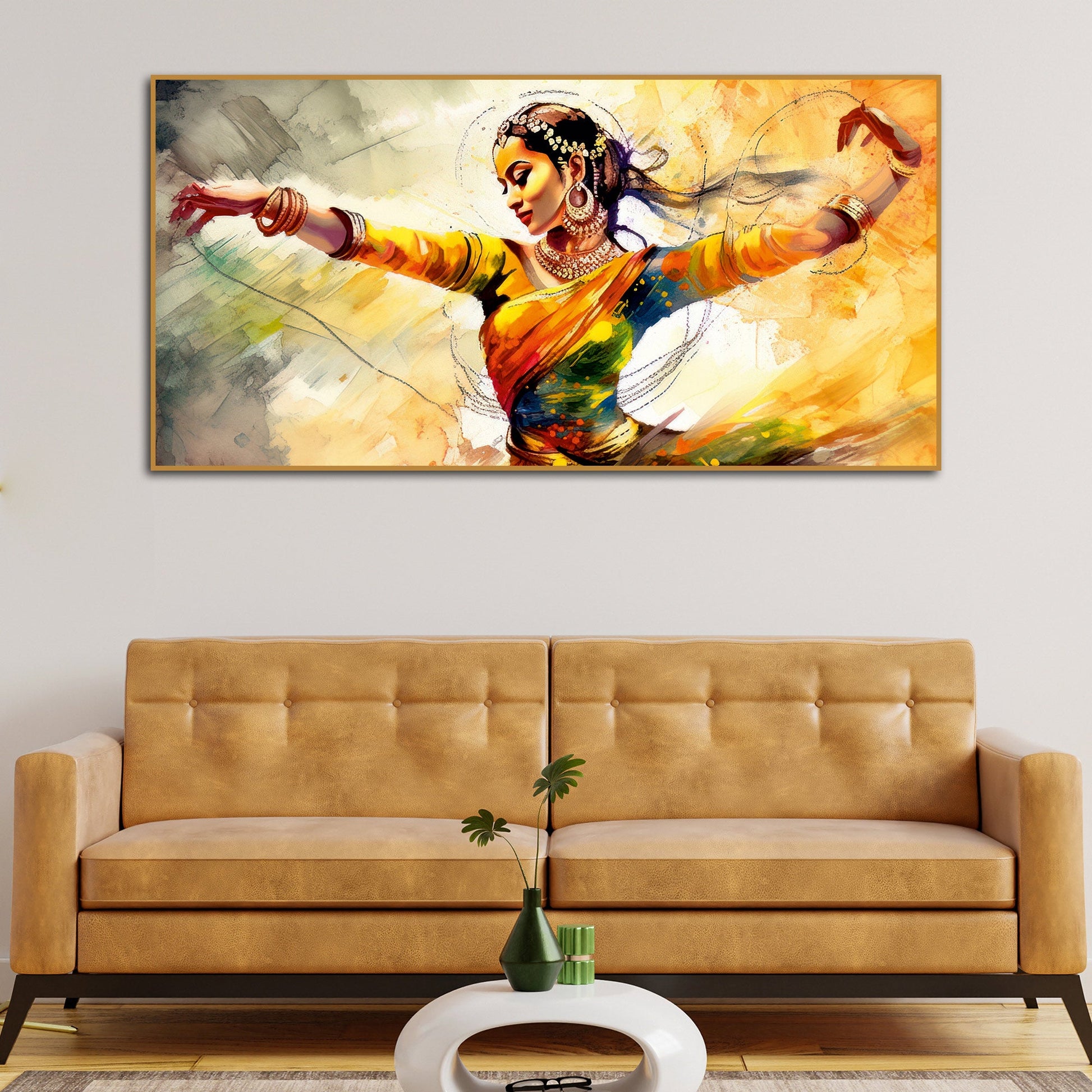 Beautiful Woman Dancing in Traditional Style Canvas Wall Painitng