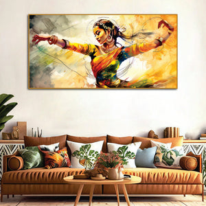 Beautiful Woman Dancing in Traditional Style Canvas Wall Painitng