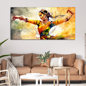 Beautiful Woman Dancing in Traditional Style Canvas Wall Painitng