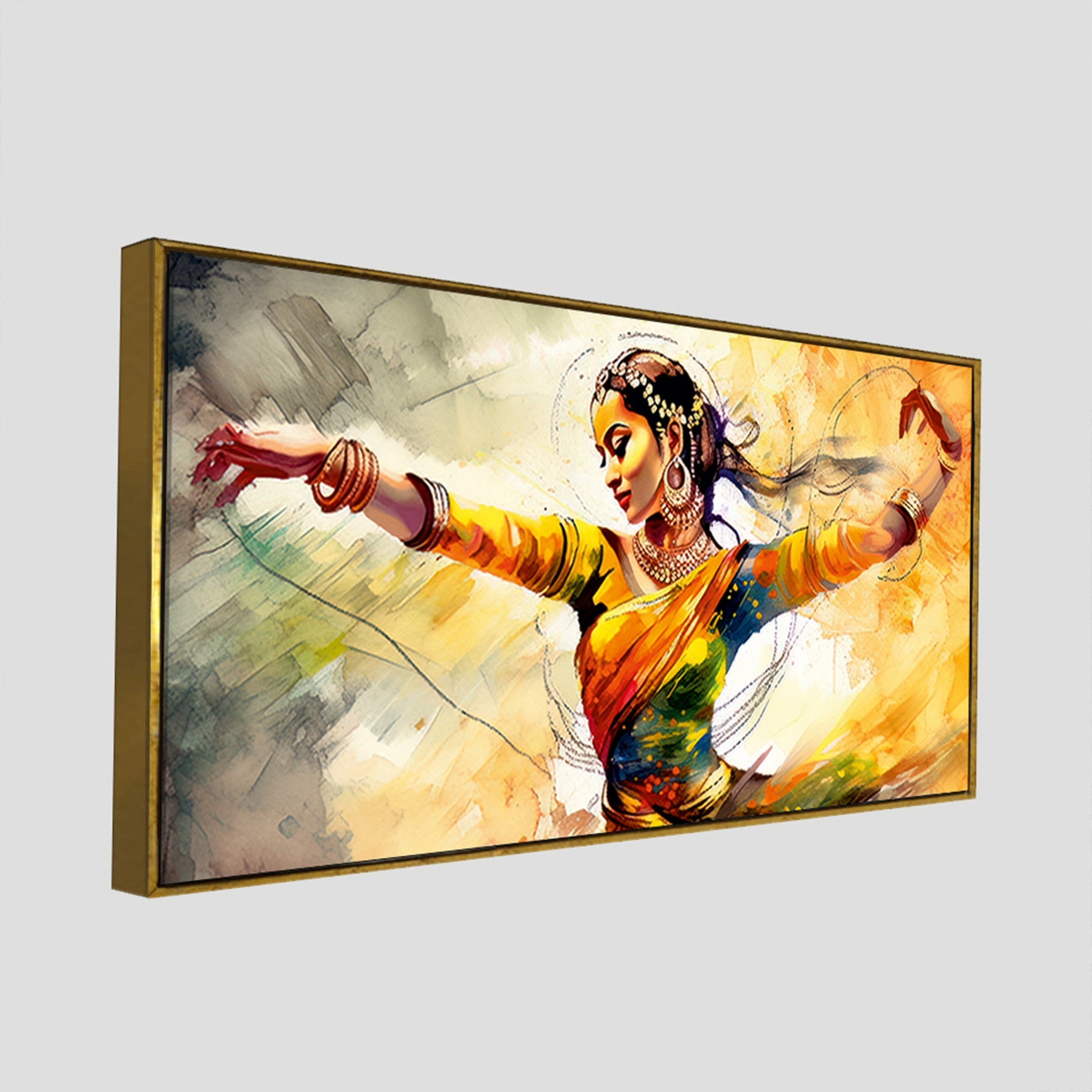 Beautiful Woman Dancing in Traditional Style Canvas Wall Painitng