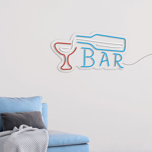 Beer Bar with Wine Bottle Neon Sign LED Light