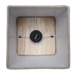 Beige Color Cotton Shade 3 Tier Shelf Storage Solid Wooden Floor Lamp