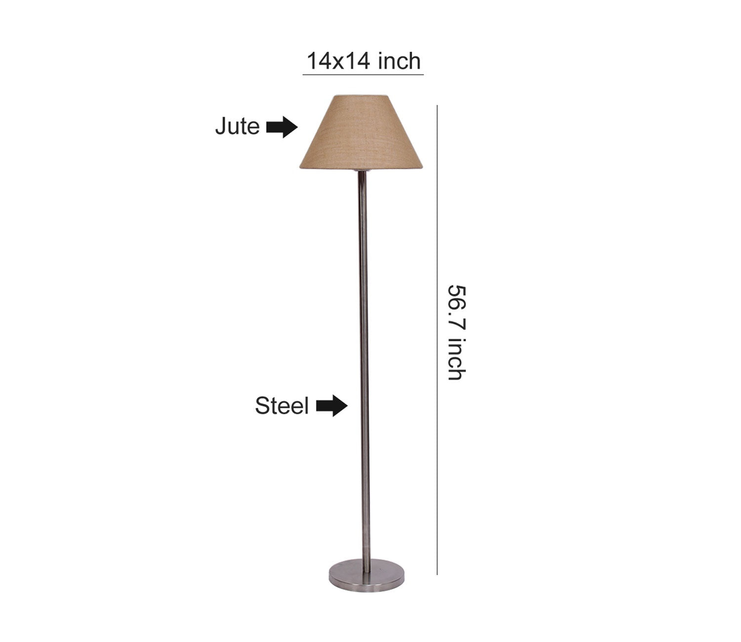 Beige Color Decorative Conical Designer Steel Floor Lamp