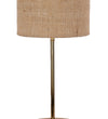 Beige Textured Cotton Metal Golden Finish Table Lamp