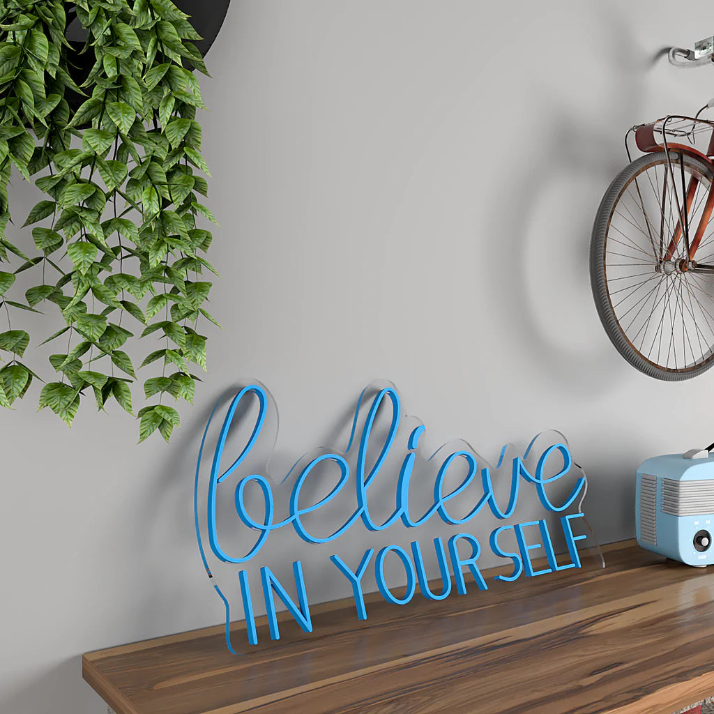 Believe In yourself Text Neon LED Light