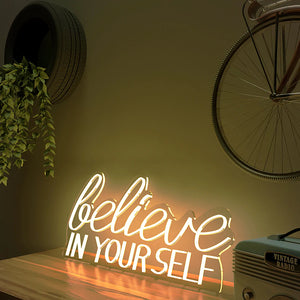 Believe In yourself Text Neon LED Light