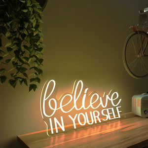 Believe In yourself Text Neon LED Light