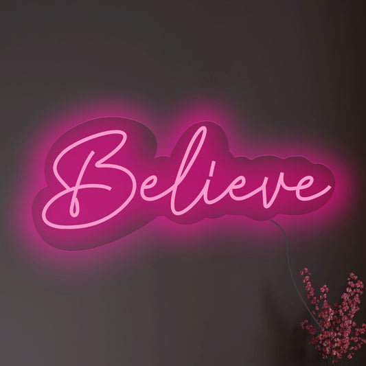 Believe Text Neon Sign LED Light