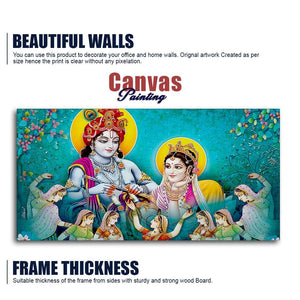 Big Panoramic Radha Krishna Canvas Wall Painting