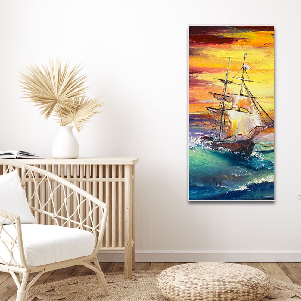 Big Panoramic Sailing Ship Canvas Wall Painting