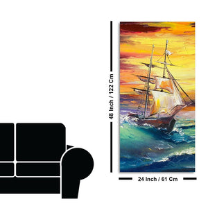 Big Panoramic Sailing Ship Canvas Wall Painting