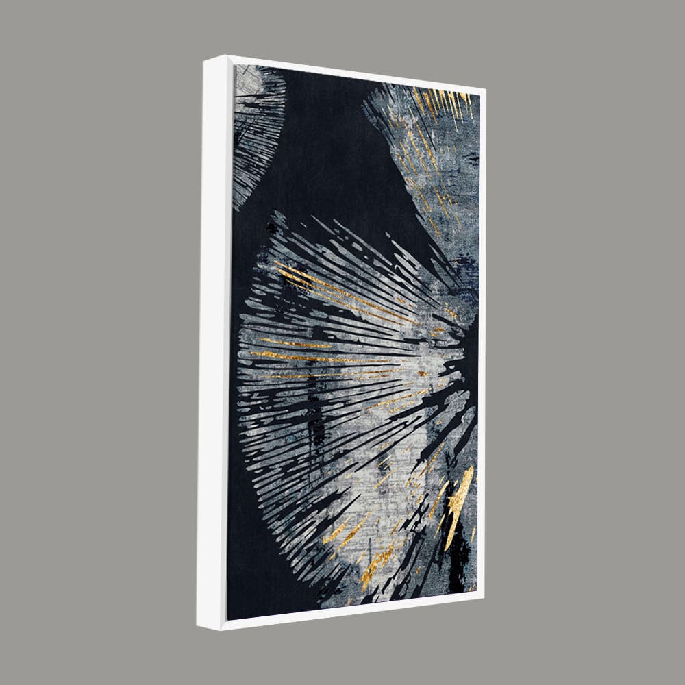 Black Background with Golden Textured Abstract Canvas Wall Painting