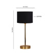 Black Textured Cotton Metal Finish Golden Table Lamp