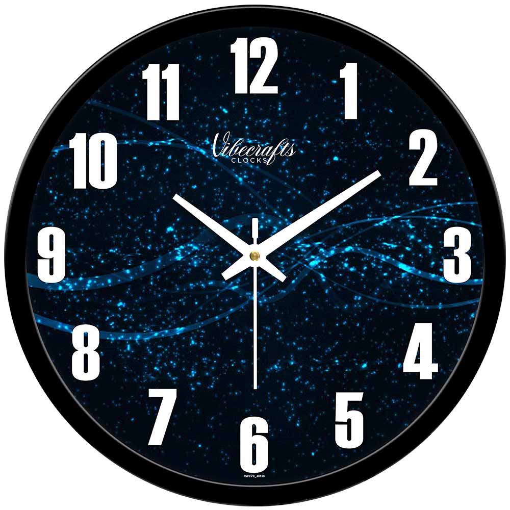 Blue 3D Designer Wall Clock