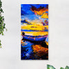 Boat & Sunset Floating Canvas Wall Painting