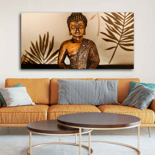 Buddha in Lotus Position with Serene Smile Wall Painting