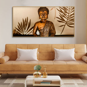 Buddha in Lotus Position with Serene Smile Wall Painting