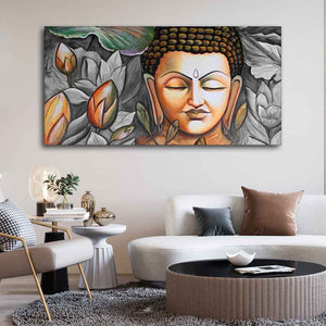 God Buddha Meditating Large Wall Painting