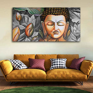 God Buddha Meditating Large Wall Painting