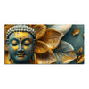 Buddha Statue with Golden Flower Leaf Art Canvas Wall Painting