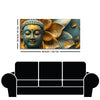 Buddha Statue with Golden Flower Leaf Art Canvas Wall Painting