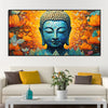 Buddhist Statue with Lotus Flowers Background Canvas Wall Painting
