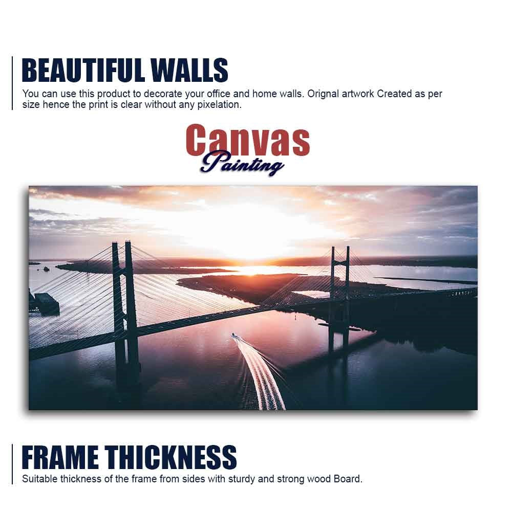 Canvas Wall Painting of Beautiful Bridge in Sunset