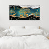 Canvas Wall Painting of Golden Trees With Birds And Deer