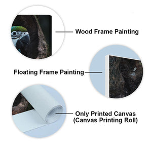 Canvas Wall Painting of Mascaw Parrot in Tree Hole