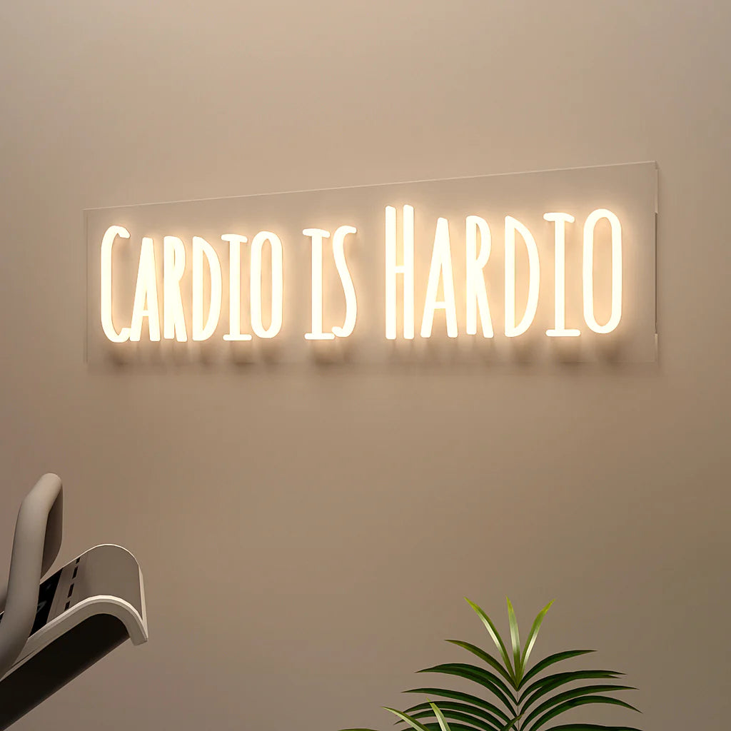 Cardio Is Hardio Text Neon LED Light