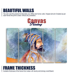 Chhatrapati Shivaji Maharaj Wall Painting Five Pieces