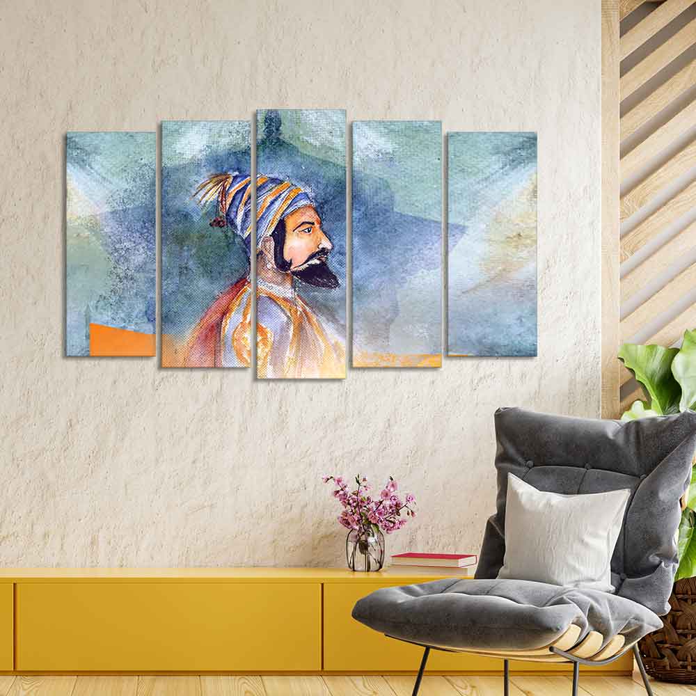 Chhatrapati Shivaji Maharaj Wall Painting Set Five Pieces