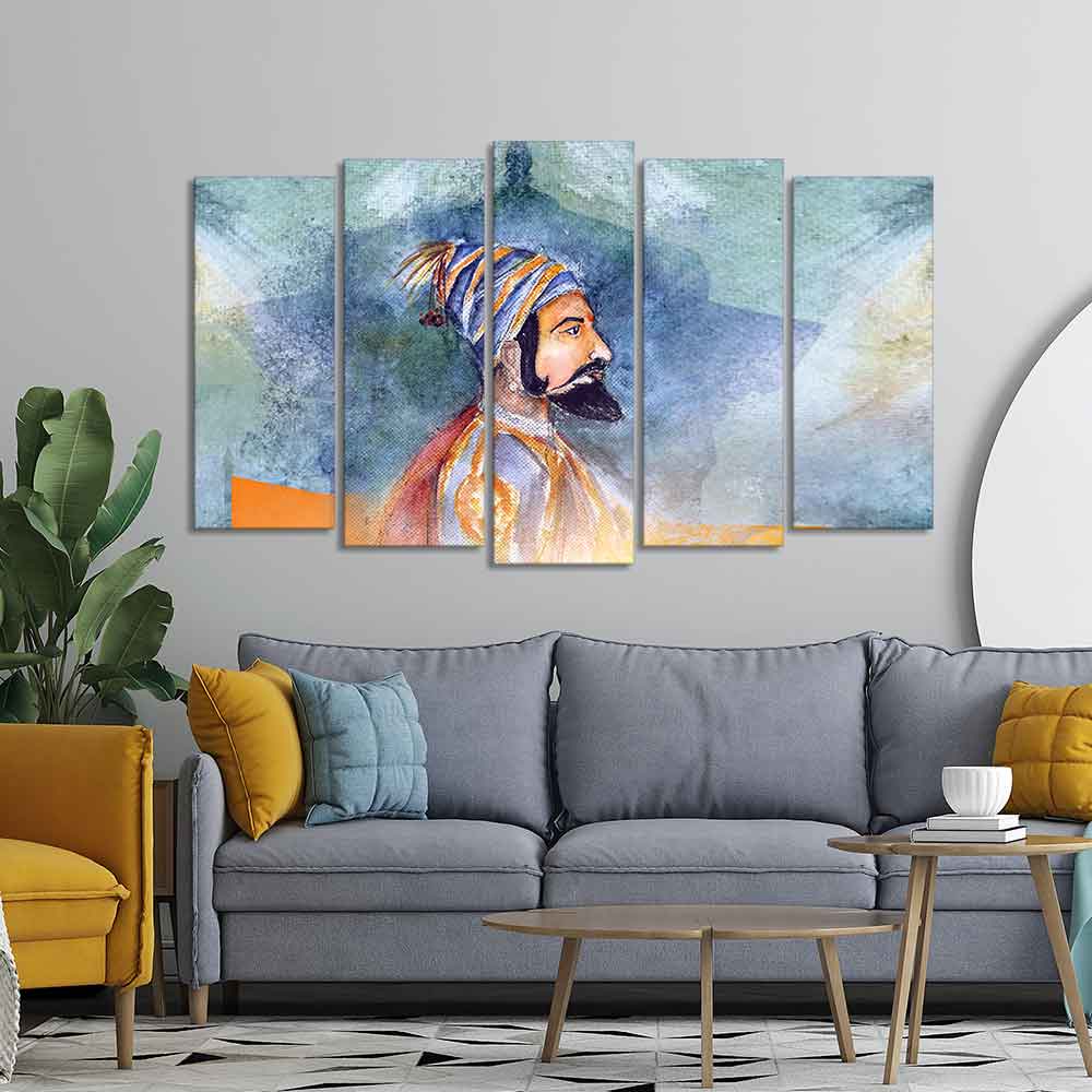 Chhatrapati Shivaji Maharaj Wall Painting Set Five Pieces