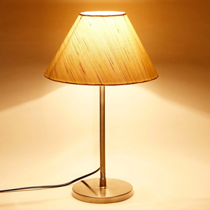 Circular Shaped Traditional Table Lamp with Silver Finish Base