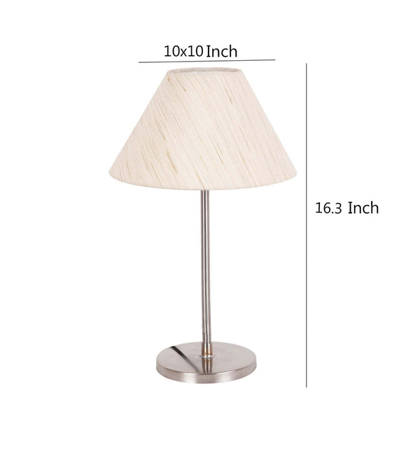 Circular Shaped Traditional Table Lamp with Silver Finish Base