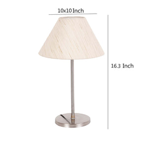 Circular Shaped Traditional Table Lamp with Silver Finish Base