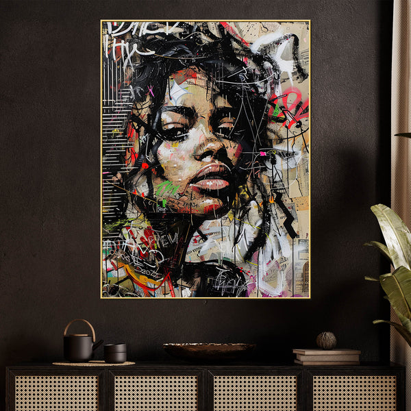 City Muse Street Queen Cotton Canvas Wall Painting