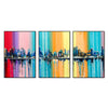City Skyline Floating Canvas Wall Painting Set of Three